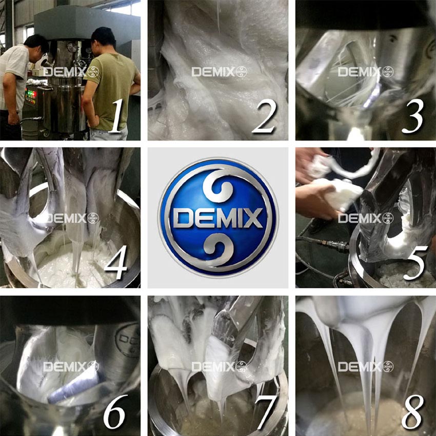 粘稠樹脂+白色粉體 粘稠樹脂+白色粉體